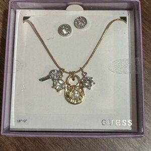 Guess Gold Necklace and Earring Set